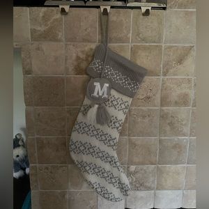 Wondershop M Gray and White Stocking